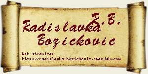 Radislavka Božičković vizit kartica